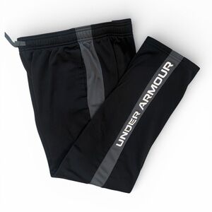 Under Armor Brawler Pants Black with Grey Stripe Boys Youth Size Large